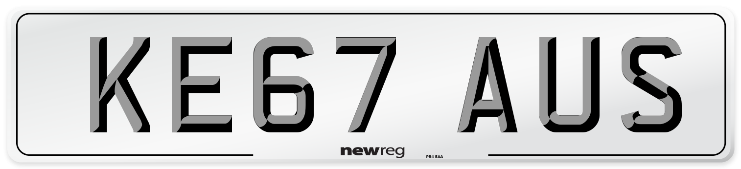 KE67 AUS Number Plate from New Reg